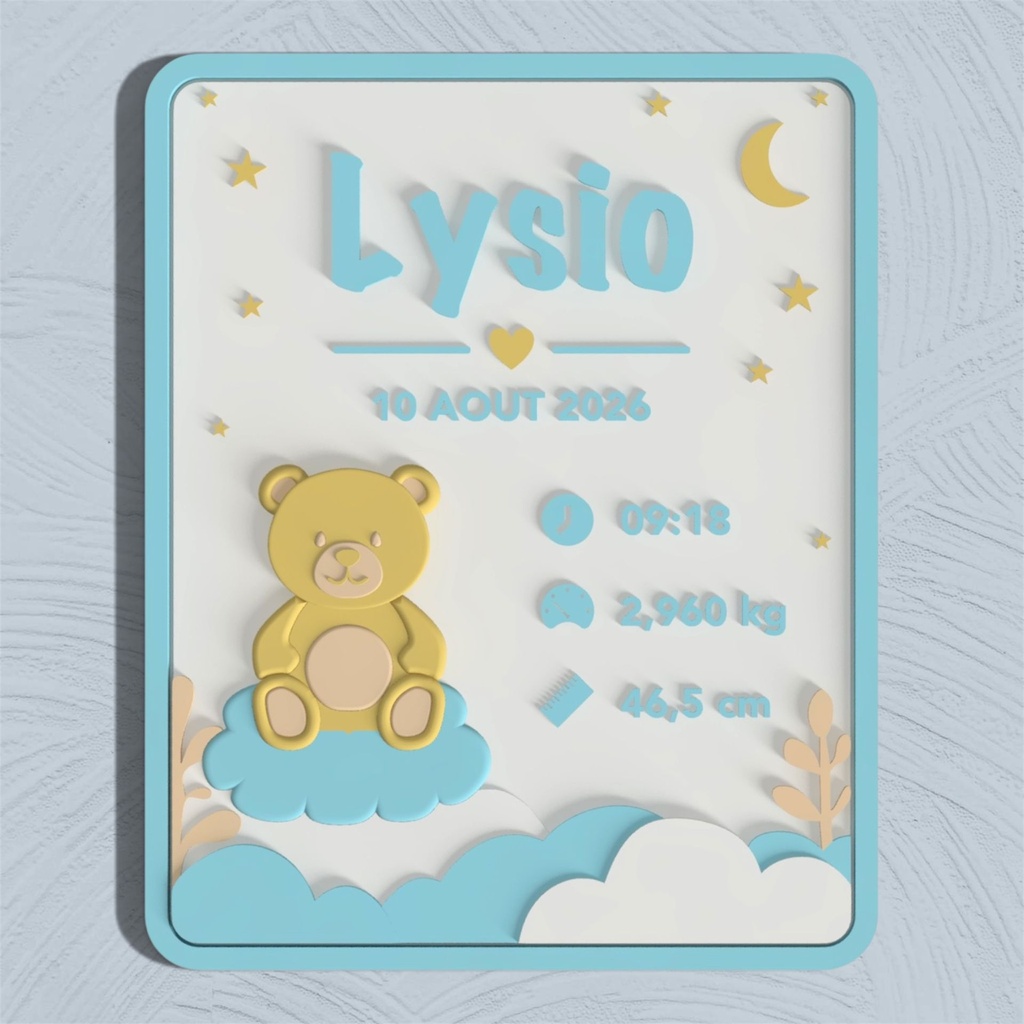 Plaque de Naissance (Sans Socle)